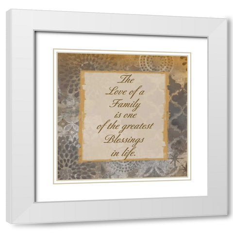 Family Blessings White Modern Wood Framed Art Print with Double Matting by Haynes, Smith