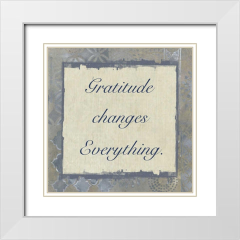 Gratitude Changes 4 White Modern Wood Framed Art Print with Double Matting by Haynes, Smith