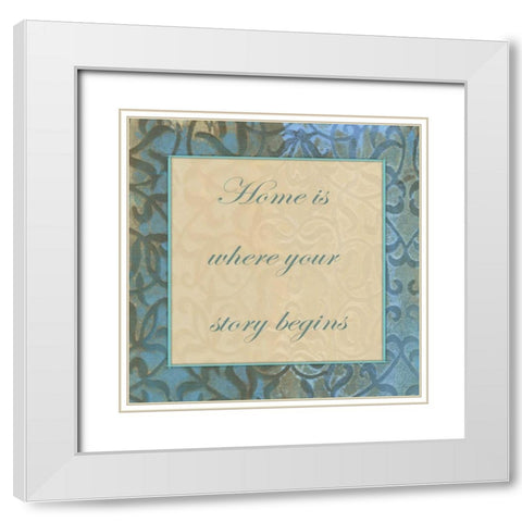 Home Story 3 White Modern Wood Framed Art Print with Double Matting by Haynes, Smith