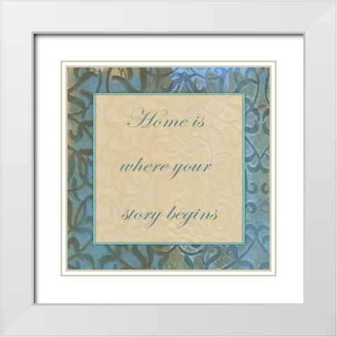 Home Story 3 White Modern Wood Framed Art Print with Double Matting by Haynes, Smith