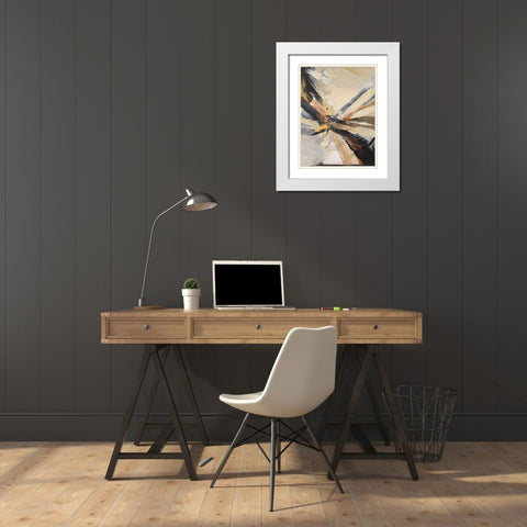 Fissure 1 White Modern Wood Framed Art Print with Double Matting by Sjatin