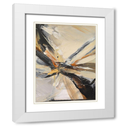 Fissure 1 White Modern Wood Framed Art Print with Double Matting by Sjatin