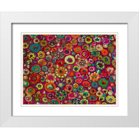 Hot Blooms White Modern Wood Framed Art Print with Double Matting by Lewis, Sharalee