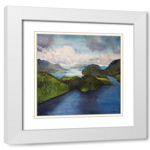 Island Gaze White Modern Wood Framed Art Print with Double Matting by Lewis, Sharalee
