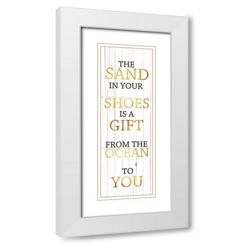 Gift From The Ocean Gold White Modern Wood Framed Art Print with Double Matting by Lewis, Sheldon