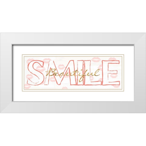 Smile Beautiful White Modern Wood Framed Art Print with Double Matting by Lewis, Sheldon