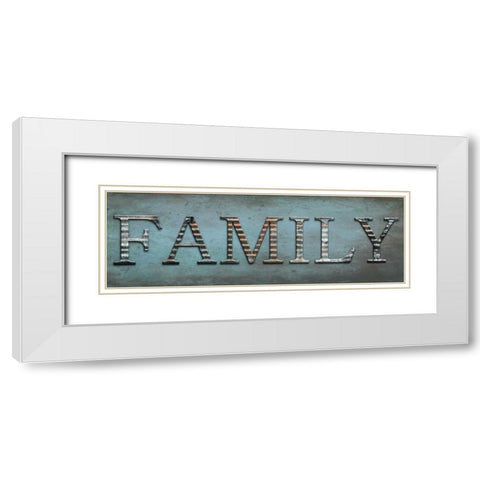 Family Sentiment White Modern Wood Framed Art Print with Double Matting by Lewis, Sheldon