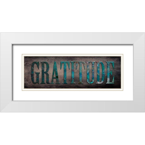 Gratitude Sentiment White Modern Wood Framed Art Print with Double Matting by Lewis, Sheldon