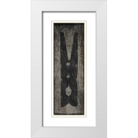 Retro Laundry Pin White Modern Wood Framed Art Print with Double Matting by Lewis, Sheldon