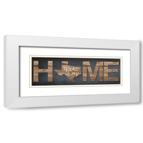 My Home Texas White Modern Wood Framed Art Print with Double Matting by Lewis, Sheldon