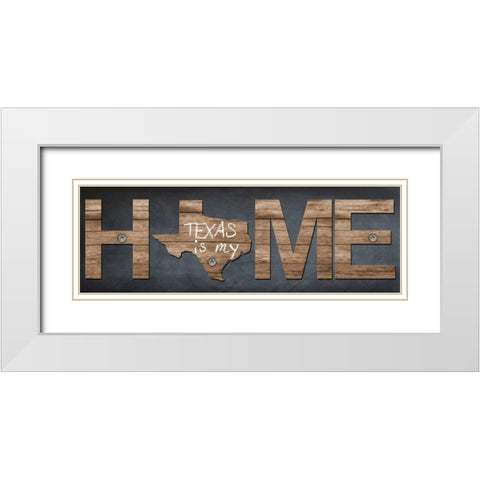 My Home Texas White Modern Wood Framed Art Print with Double Matting by Lewis, Sheldon