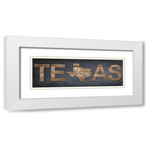 Texas My Home White Modern Wood Framed Art Print with Double Matting by Lewis, Sheldon