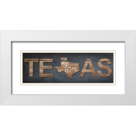 Texas My Home White Modern Wood Framed Art Print with Double Matting by Lewis, Sheldon