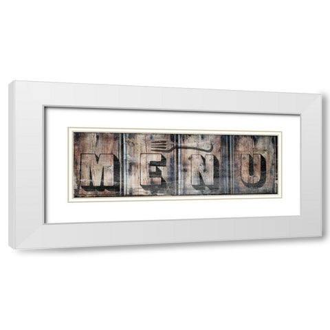 Menu White Modern Wood Framed Art Print with Double Matting by Lewis, Sheldon