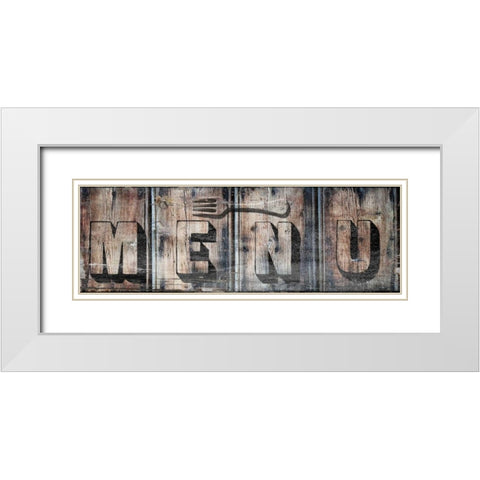 Menu White Modern Wood Framed Art Print with Double Matting by Lewis, Sheldon