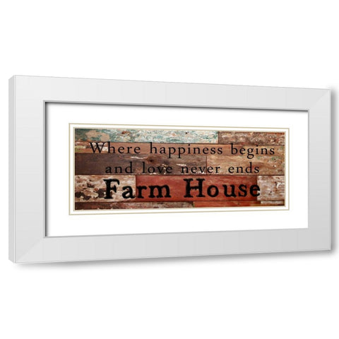 Farm House Love White Modern Wood Framed Art Print with Double Matting by Lewis, Sheldon