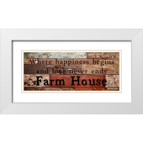 Farm House Love White Modern Wood Framed Art Print with Double Matting by Lewis, Sheldon