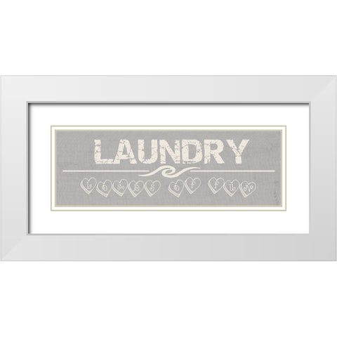 Laundry Room White Modern Wood Framed Art Print with Double Matting by Lewis, Sheldon
