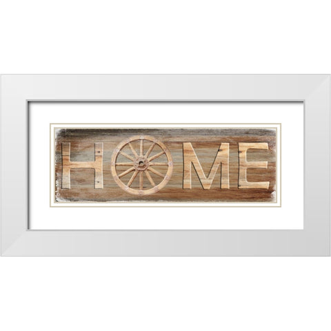 Farm Home White Modern Wood Framed Art Print with Double Matting by Lewis, Sheldon