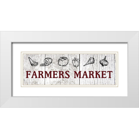 Market White Modern Wood Framed Art Print with Double Matting by Lewis, Sheldon