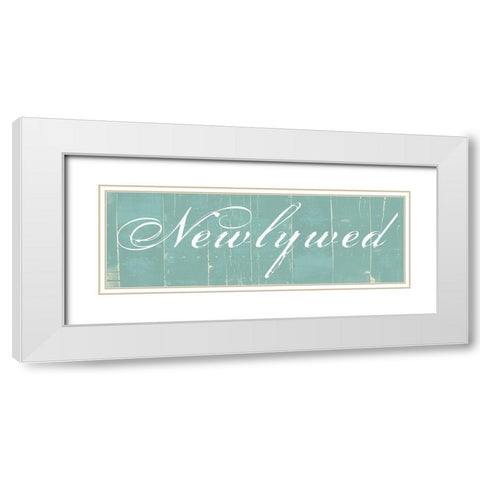 Newlywed White Modern Wood Framed Art Print with Double Matting by Lewis, Sheldon