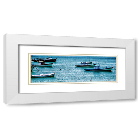 Coastal Brush Strokes White Modern Wood Framed Art Print with Double Matting by Lewis, Sheldon