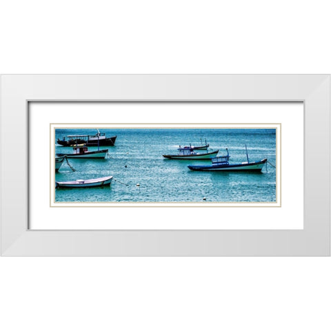 Coastal Brush Strokes White Modern Wood Framed Art Print with Double Matting by Lewis, Sheldon
