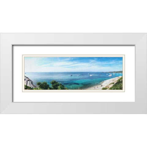 Coastal Brush Strokes 2 White Modern Wood Framed Art Print with Double Matting by Lewis, Sheldon