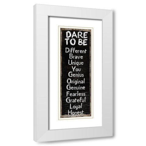 Dare To Be White Modern Wood Framed Art Print with Double Matting by Lewis, Sheldon