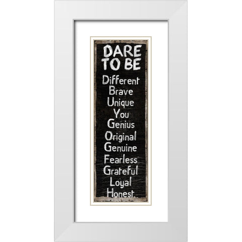 Dare To Be White Modern Wood Framed Art Print with Double Matting by Lewis, Sheldon