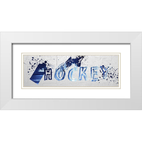 Hockey White Modern Wood Framed Art Print with Double Matting by Lewis, Sheldon