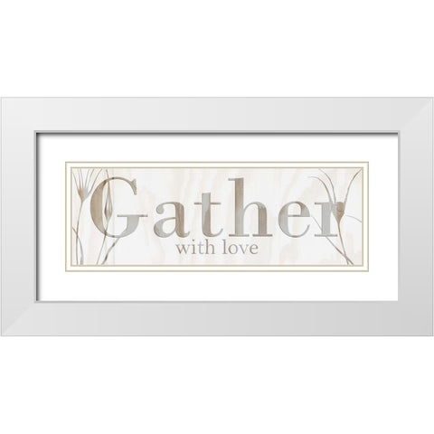 Gather White Modern Wood Framed Art Print with Double Matting by Lewis, Sheldon