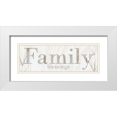 Family Blessings White Modern Wood Framed Art Print with Double Matting by Lewis, Sheldon