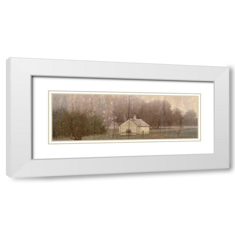 Country Side Landscape White Modern Wood Framed Art Print with Double Matting by Lewis, Sheldon