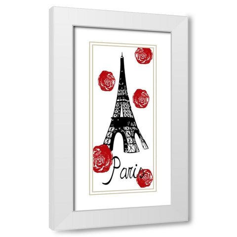 Red Paris White Modern Wood Framed Art Print with Double Matting by Lewis, Sheldon