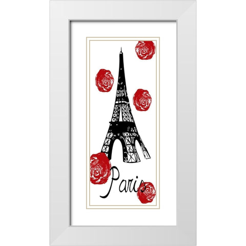 Red Paris White Modern Wood Framed Art Print with Double Matting by Lewis, Sheldon