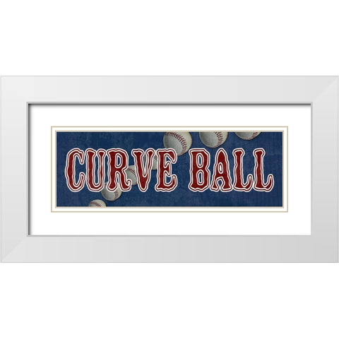 Curve Ball White Modern Wood Framed Art Print with Double Matting by Lewis, Sheldon
