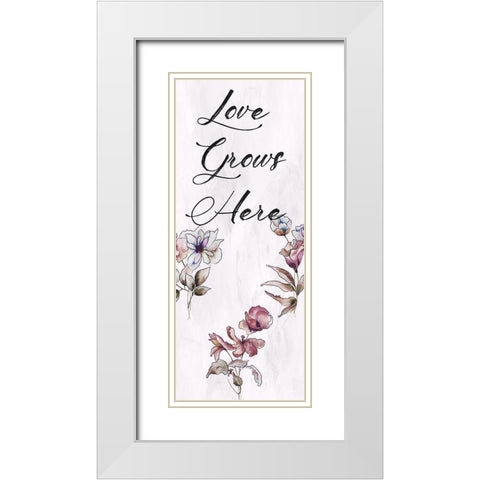 Love Grows White Modern Wood Framed Art Print with Double Matting by Lewis, Sheldon