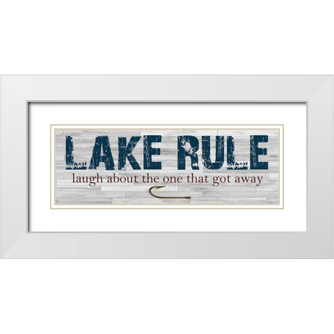 Lake Rule White Modern Wood Framed Art Print with Double Matting by Lewis, Sheldon