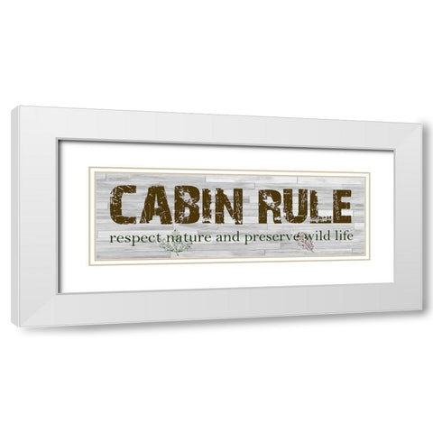 Cabin Rule White Modern Wood Framed Art Print with Double Matting by Lewis, Sheldon