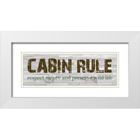 Cabin Rule White Modern Wood Framed Art Print with Double Matting by Lewis, Sheldon