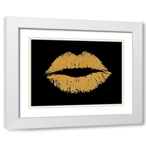 Kisses White Modern Wood Framed Art Print with Double Matting by Lewis, Sheldon