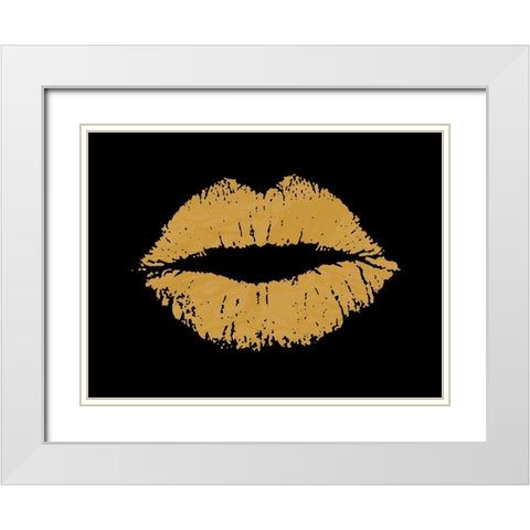 Kisses White Modern Wood Framed Art Print with Double Matting by Lewis, Sheldon