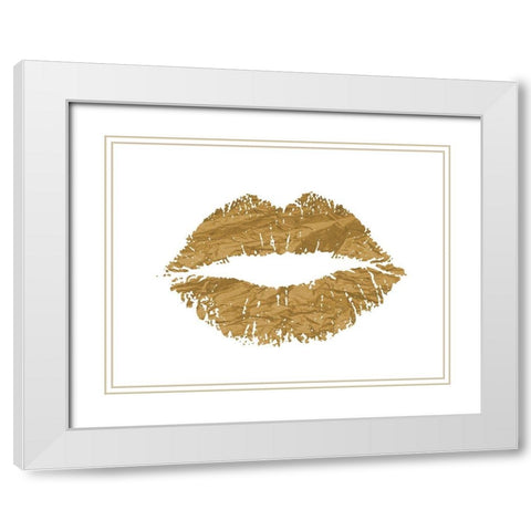 Kisses White Modern Wood Framed Art Print with Double Matting by Lewis, Sheldon