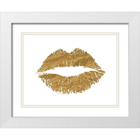 Kisses White Modern Wood Framed Art Print with Double Matting by Lewis, Sheldon