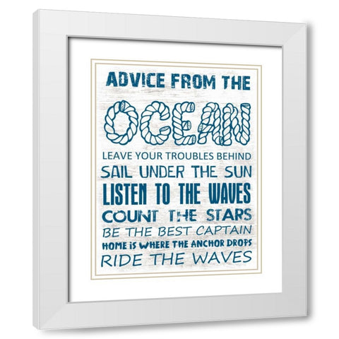 Advice From The Ocean 1 White Modern Wood Framed Art Print with Double Matting by Lewis, Sheldon
