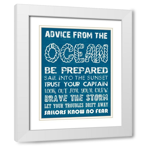 Advice From The Ocean 2 White Modern Wood Framed Art Print with Double Matting by Lewis, Sheldon