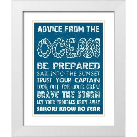 Advice From The Ocean 2 White Modern Wood Framed Art Print with Double Matting by Lewis, Sheldon