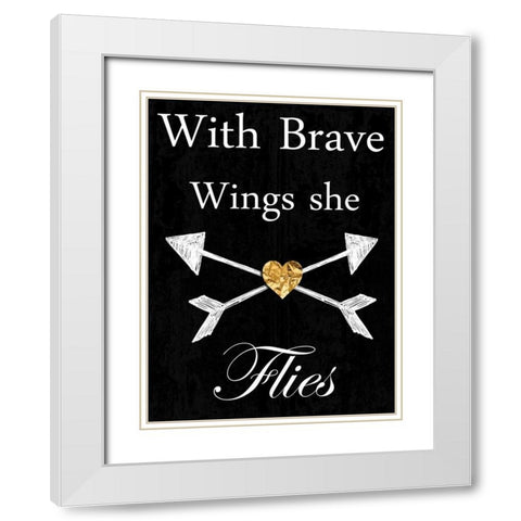Brave Wings White Modern Wood Framed Art Print with Double Matting by Lewis, Sheldon