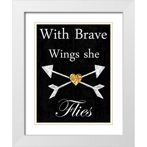 Brave Wings White Modern Wood Framed Art Print with Double Matting by Lewis, Sheldon